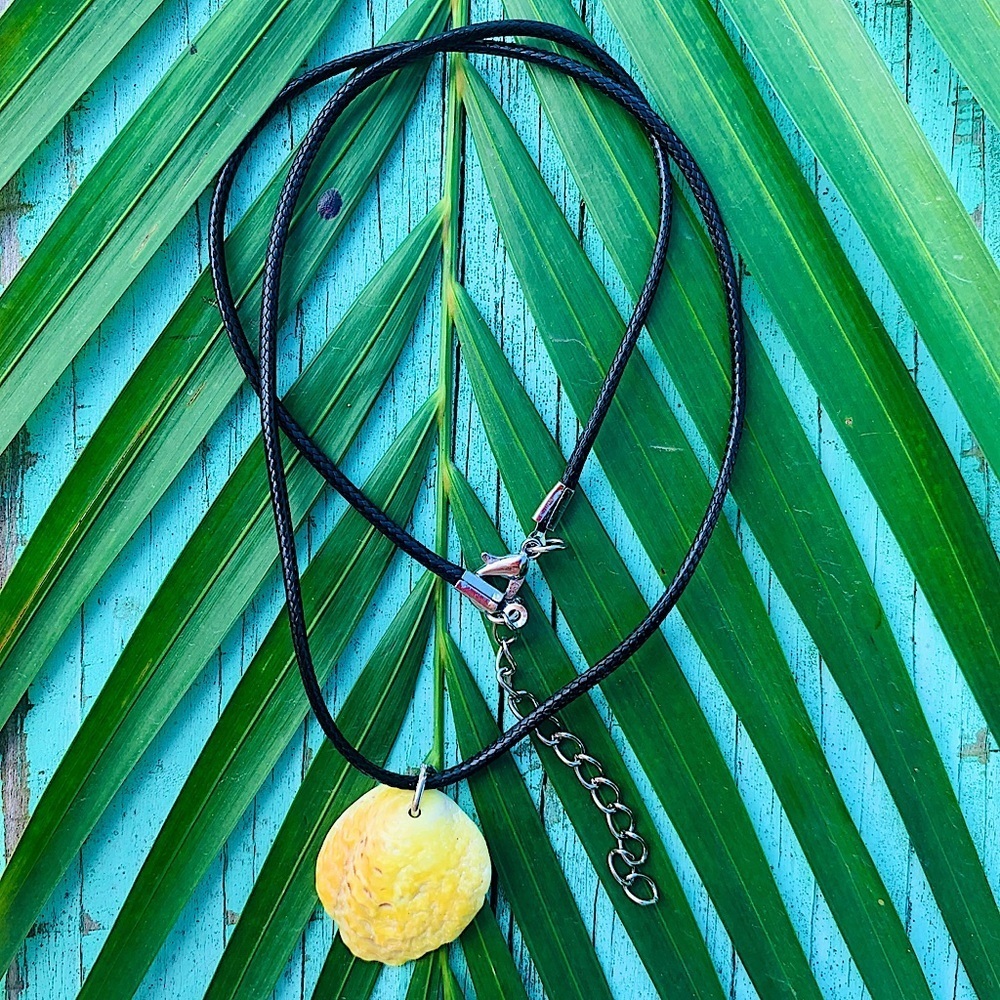Unique yellow shell necklace